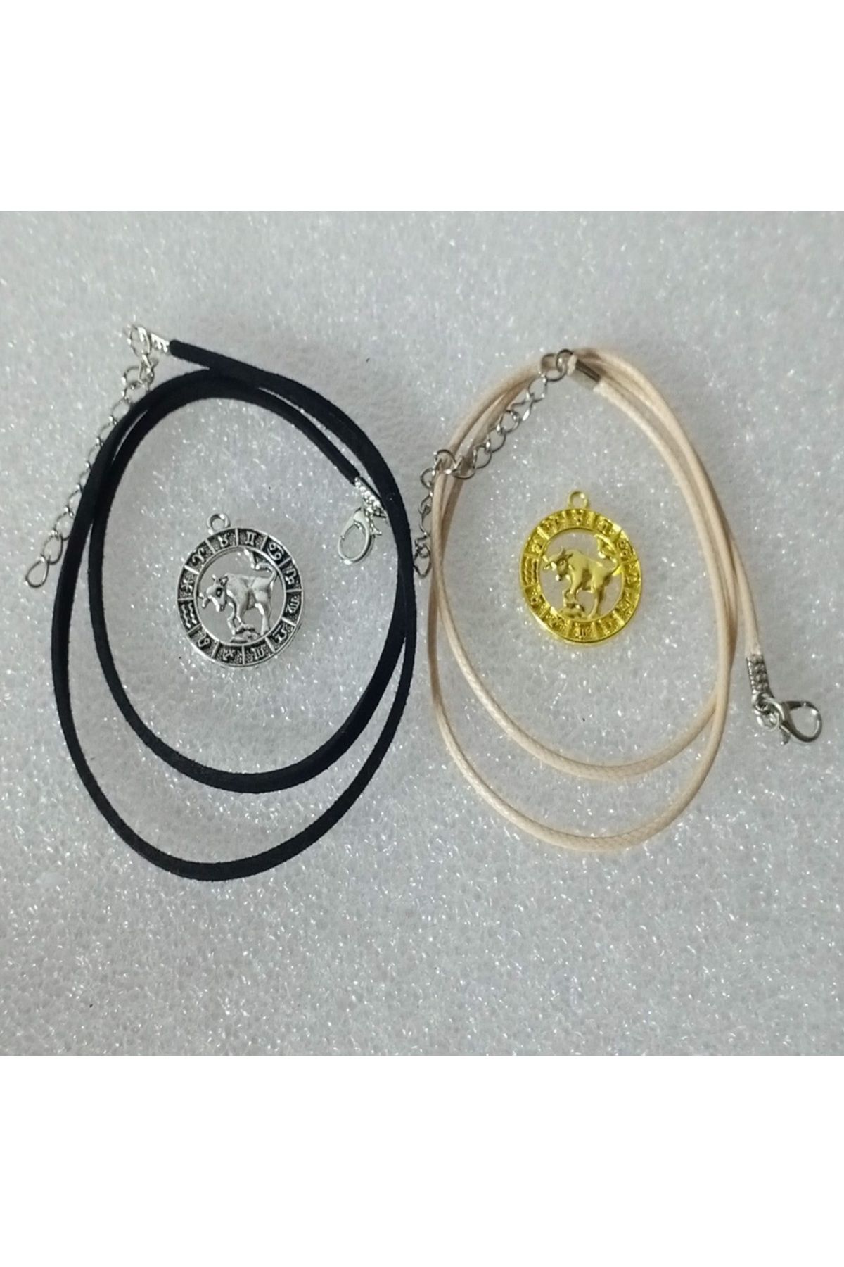 orco (1 GOLD COLOUR + 1 SILVER COLOUR ) 2 ADET BURÇ KOLYE BOĞA BURCU