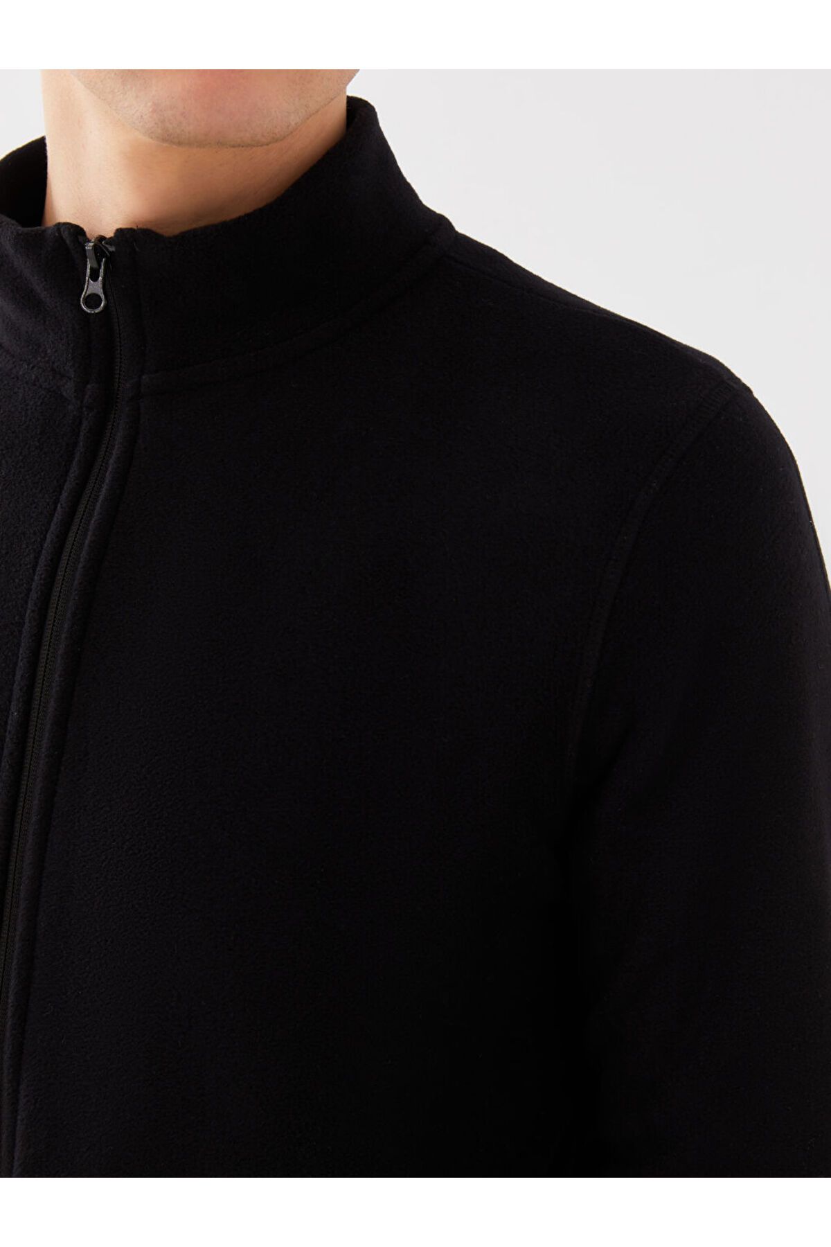 LC Waikiki-Stand Collar Long Sleeve Fleece Men's Sports Cardigan 4