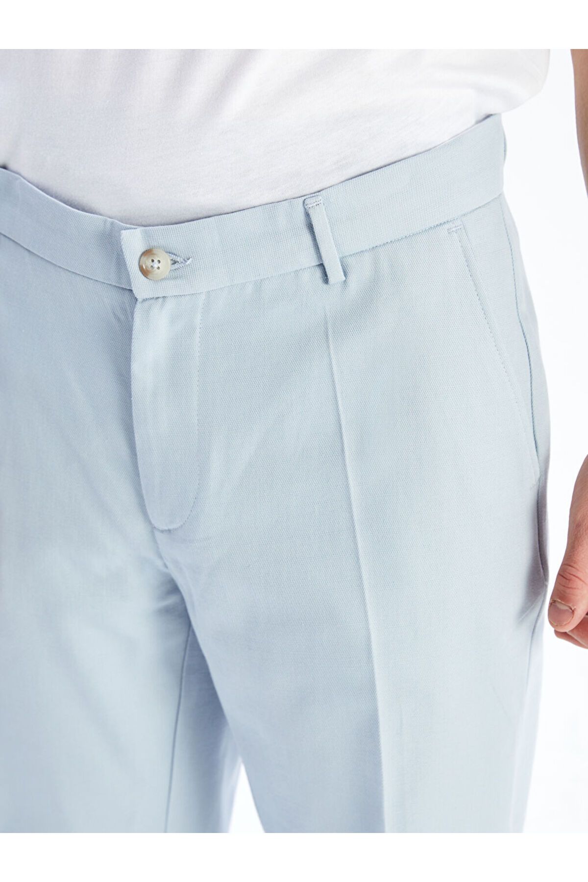 LC Waikiki-Ανδρικό παντελόνι Formal Beige Standard Fit Λινό Μικτό 3