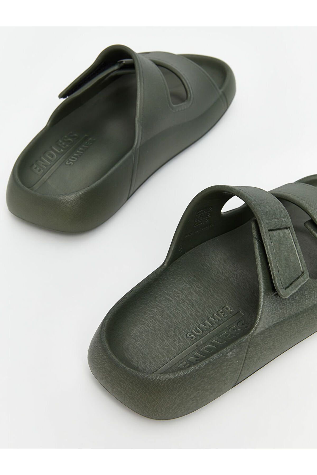 LC Waikiki-Lcw Steps Khaki Double Striped Men's Slippers 5