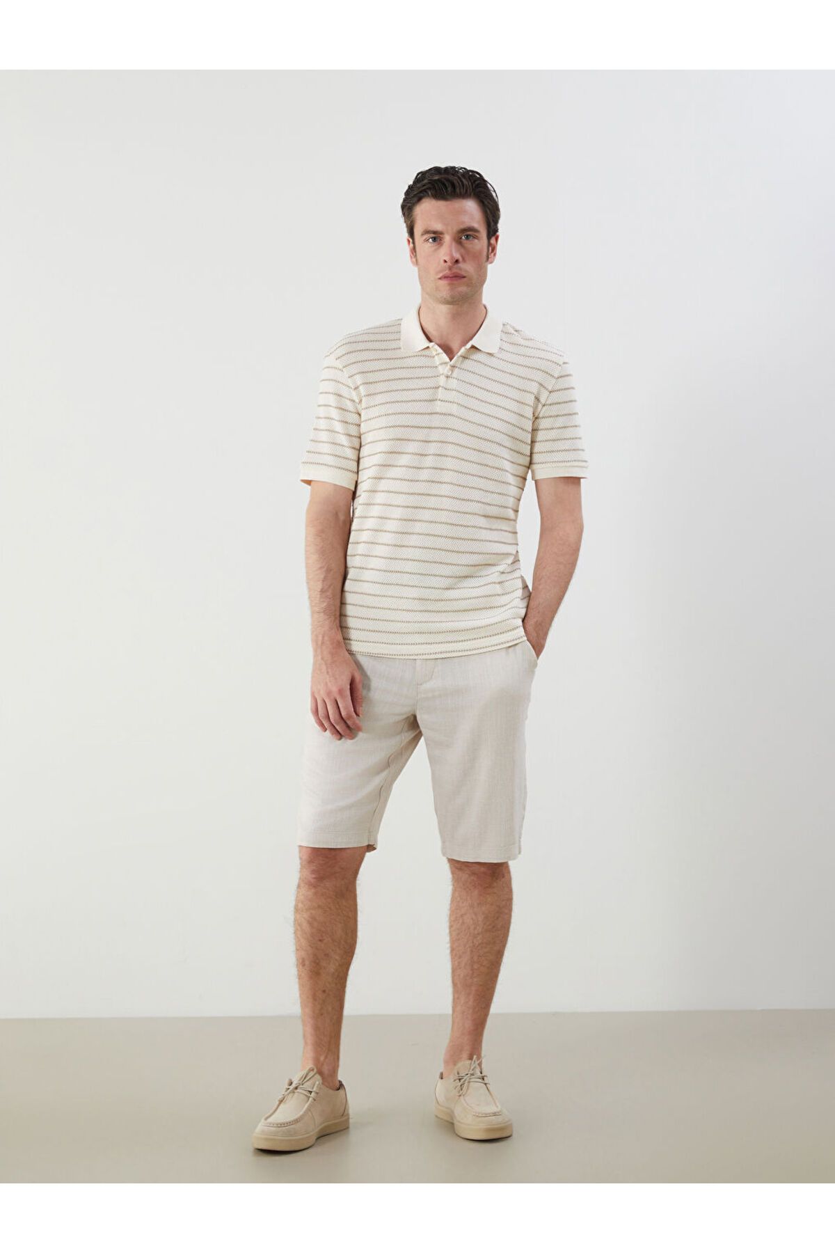 LC Waikiki-New Season Polo Neck Striped Men's T-Shirt - S5J169Z8 2