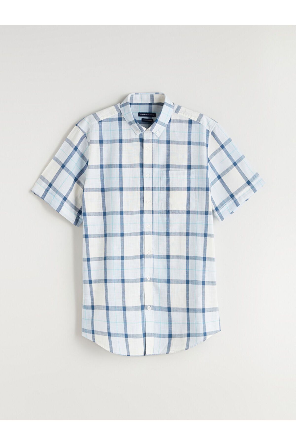 LC Waikiki LCW Regular Fit Kısa Kollu Ekose Poplin Erkek Gömlek
