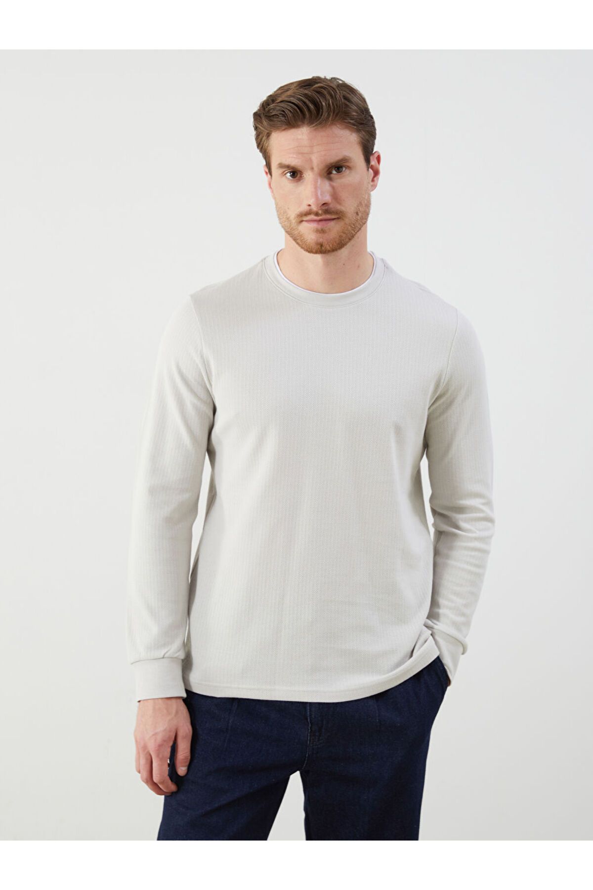 LC Waikiki Bisiklet Yaka Uzun Kollu Erkek Sweatshirt