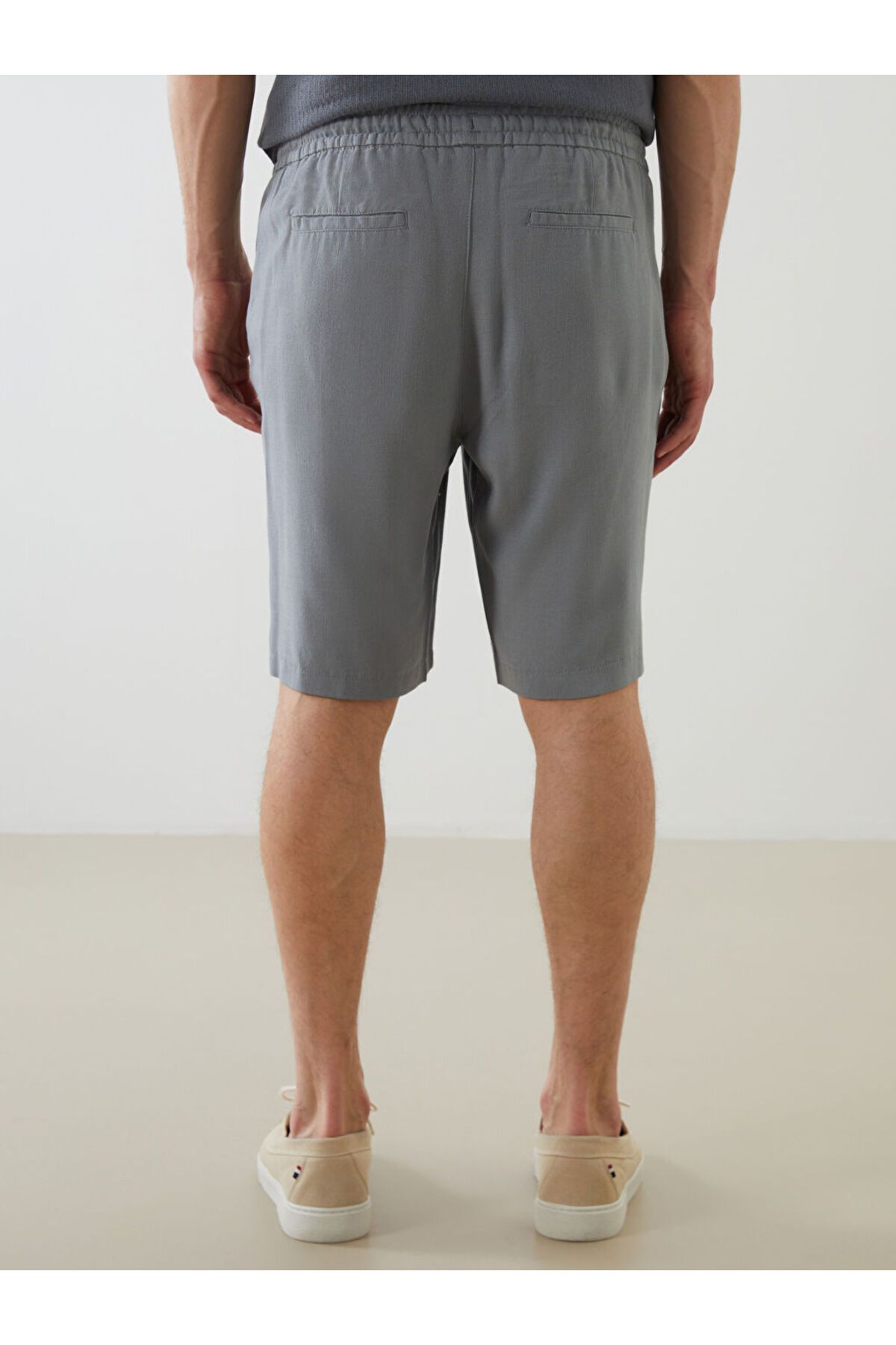 LC Waikiki-Ανδρικό σορτς Standard Mold Linen Blend 4