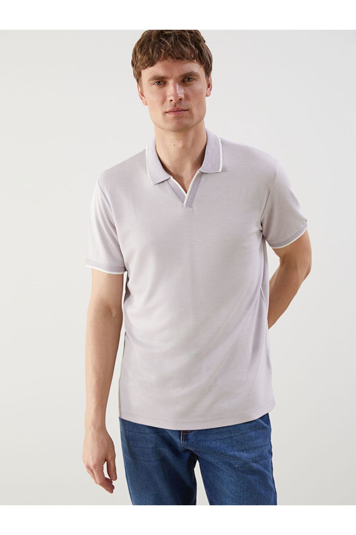 LC Waikiki Polo Yaka Merserize Görünümlü Erkek Tişört