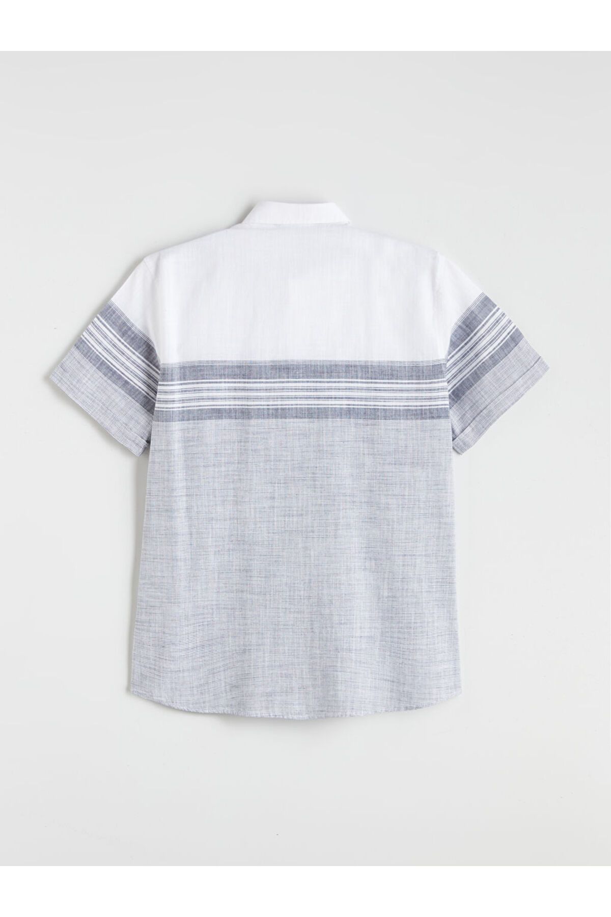 LC Waikiki-Green Regular Fit Short Sleeve Striped Poplin Men's Shirt 6