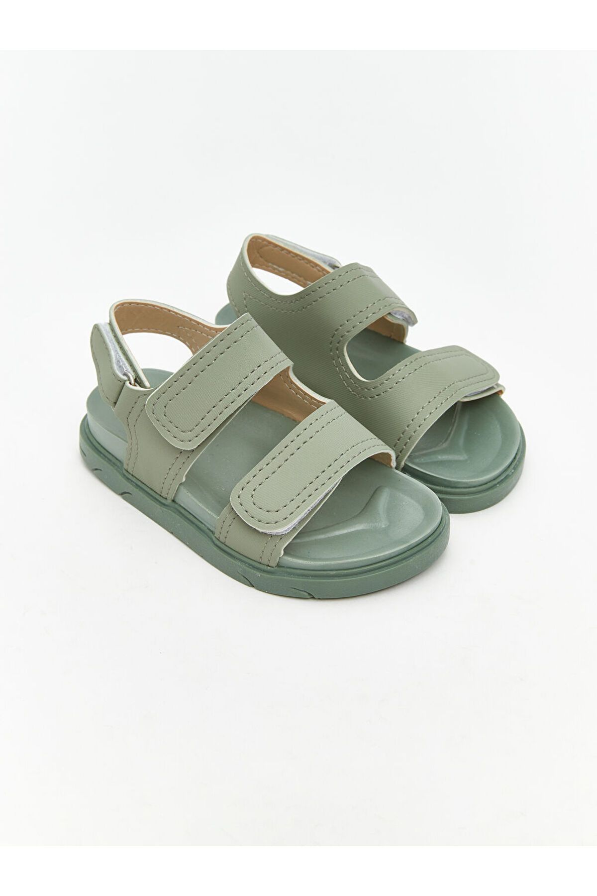 LC Waikiki LCW STEPS Yeşil Çift Bantlı Cırt Cırtlı Erkek Bebek Sandalet