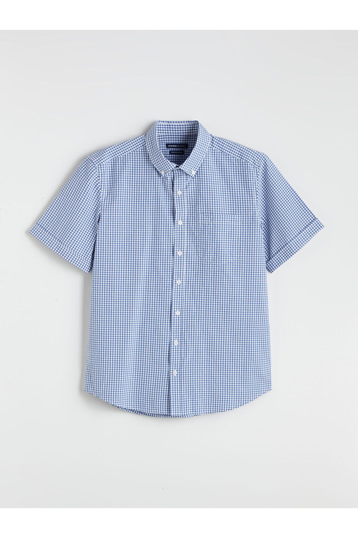 LC Waikiki Regular Fit Kısa Kollu Ekose Poplin Erkek Gömlek