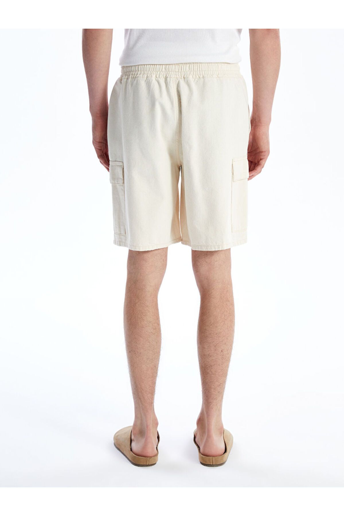 LC Waikiki-Sparkling Selections from Shining Store |   Jeans Beige Comfortable Fit Men's Jean Shorts 4