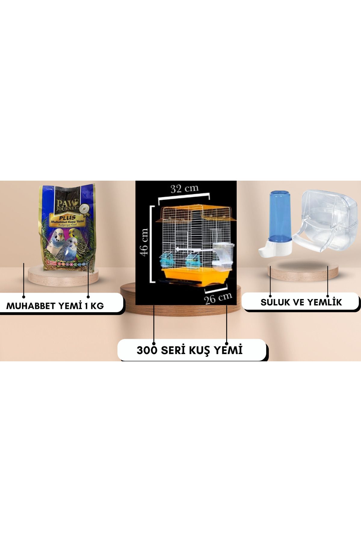 GÖKTULPAR 300 Seri Kafes Muhabbet Kuşu Yemi 1 kg Suluk ve Yemlik