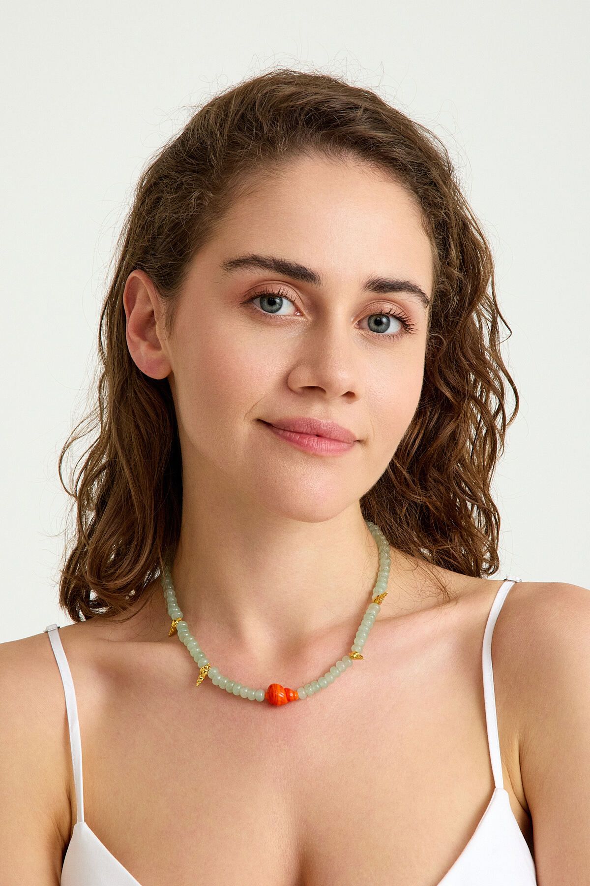 Soa Jewellery Luma – Aventurin ve Turuncu Murano Charm Kolye | Soléna