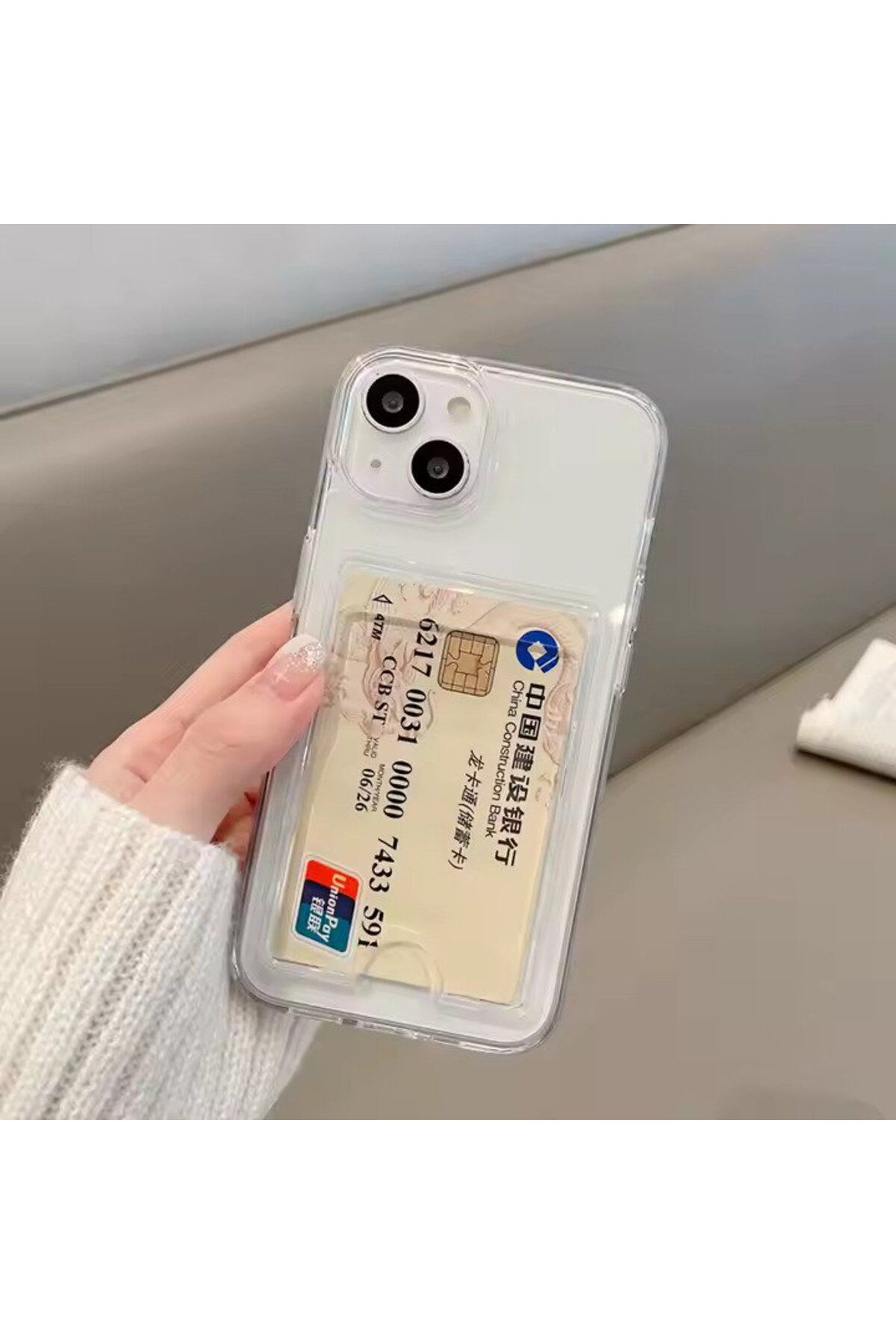 Online Samsung A16 Şeffaf Kartlıklı Silikon Kılıf