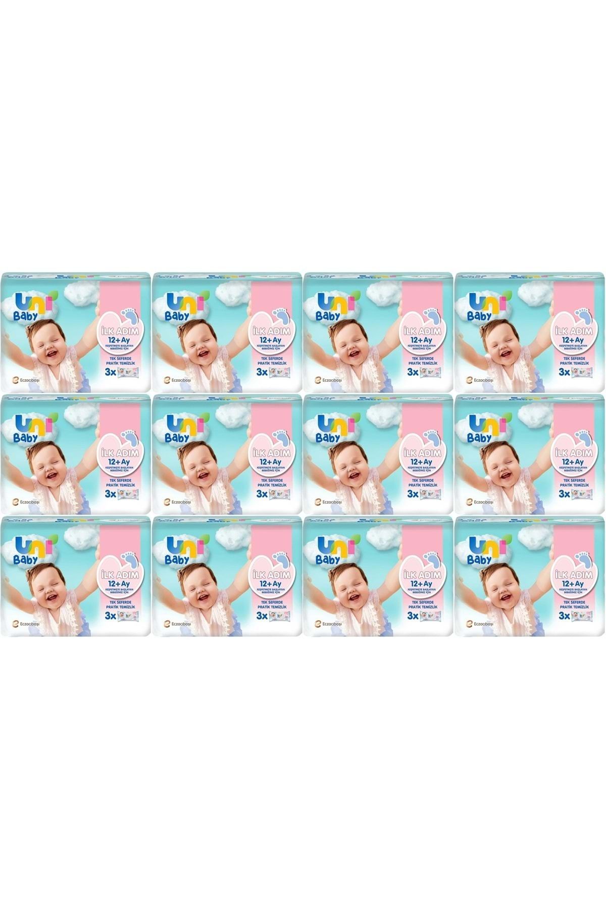 Uni Baby Islak Havlu Mendil İlk Adım 52 Yaprak (36 Lı Set) 1872 Yaprak (12PK*3)