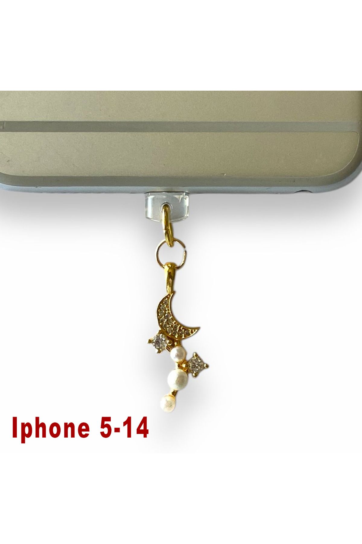 BK Design Iphone 5-14 Uyumlu Çelik Takı Figürlü Telefon Şarj Portu Toz Tıpası Toz Tıkacı Charm Ipgl4030