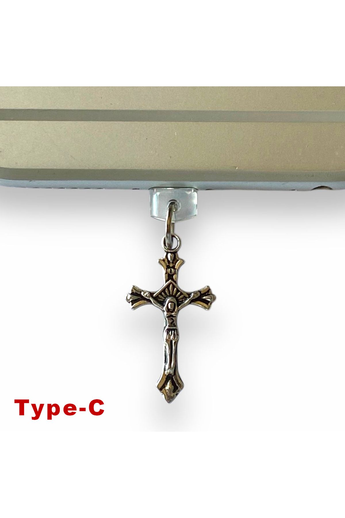 BK Design Type-C Çelik Takı Figürlü Telefon Şarj Portu Toz Tıpası Toz Tıkacı Charm TCGL4024