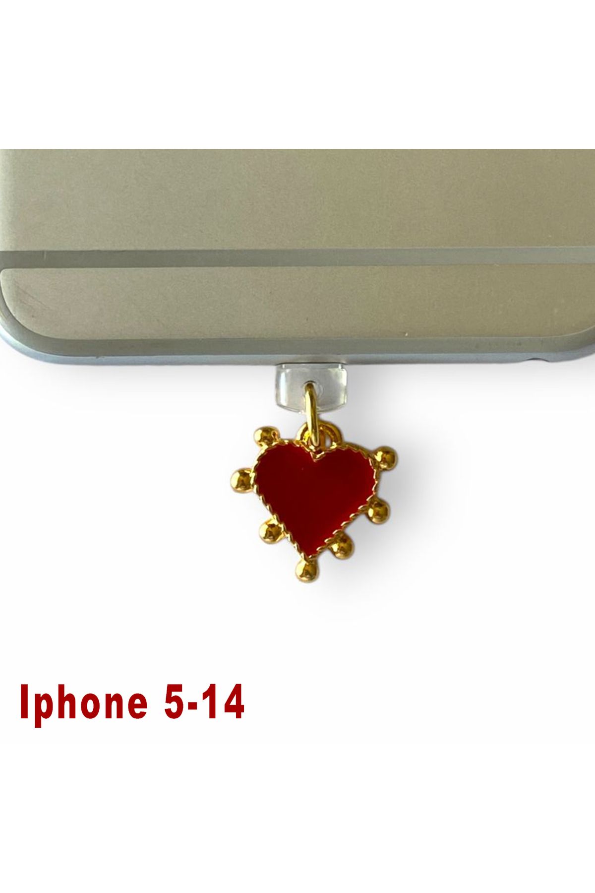 BK Design Iphone 5-14 Çelik Takı Figürlü Telefon Şarj Portu Toz Tıpası Toz Tıkacı Charm IPGL4017