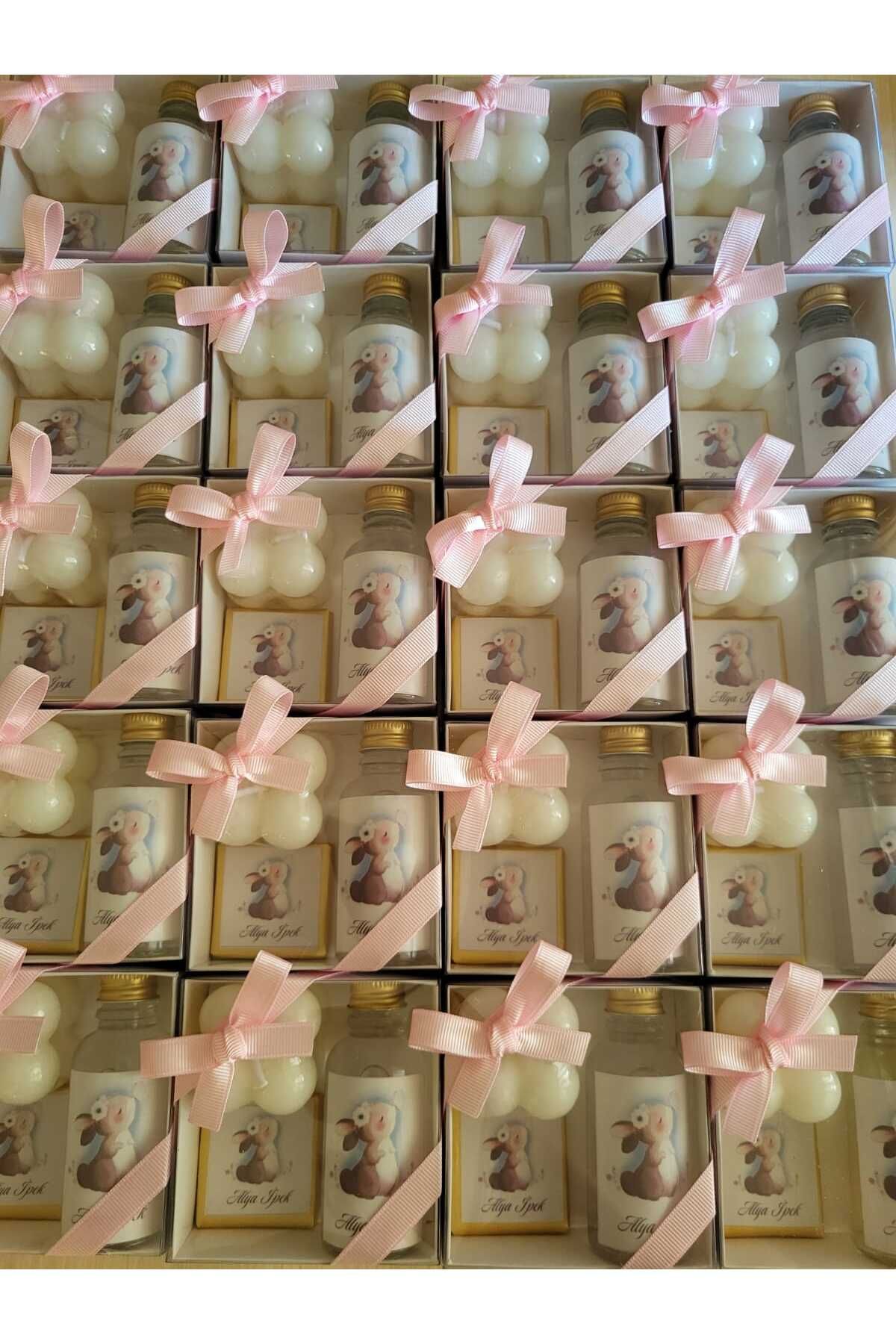 3DLuxeDekor Çikolata Mum Kolonya Hediyelik 10 ADET (Bebek, Söz, Nişan, Kına, Düğün, Mevlid)