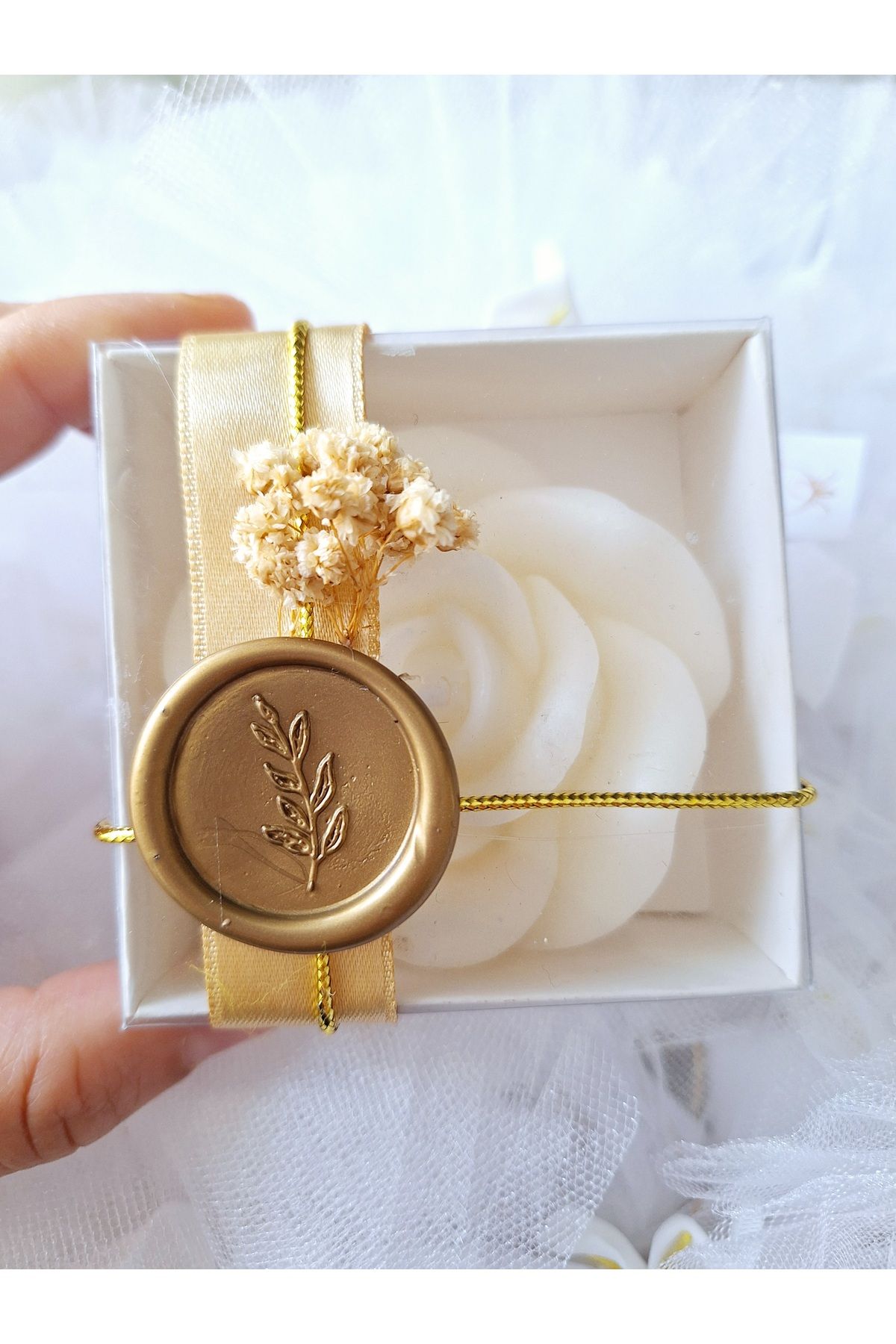 Yakamoz Style Lotus Mum Mühürlü Soz,nişan,nikah Hediyelik 15 Adet