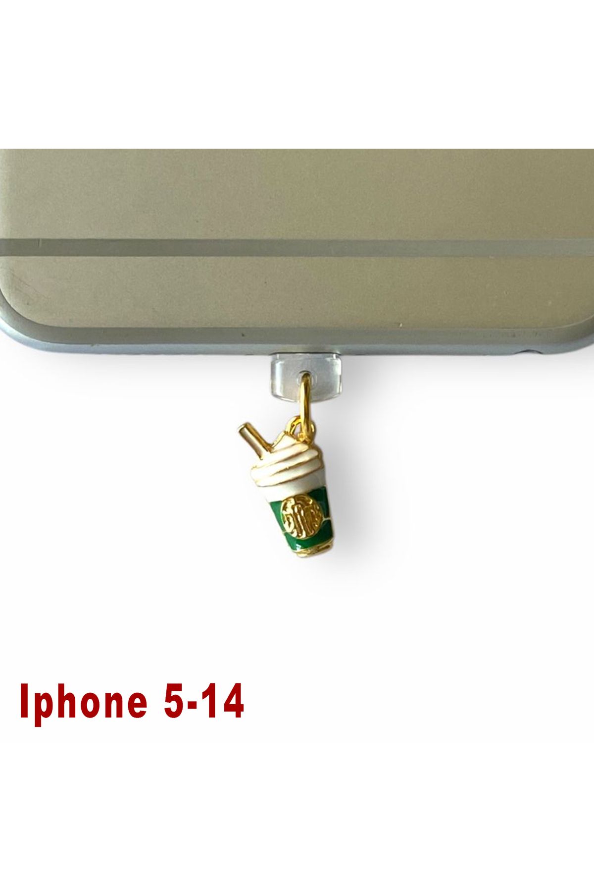 BK Design Iphone 5-14 Çelik Takı Figürlü Telefon Şarj Portu Toz Tıpası Toz Tıkacı Charm IPGL4015