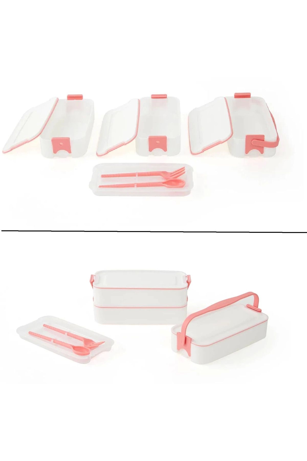 Eldenör-3-Tier Lunch Box with Handle Diet Lunch Box Storage Box with Fork Spoon (336336) 3