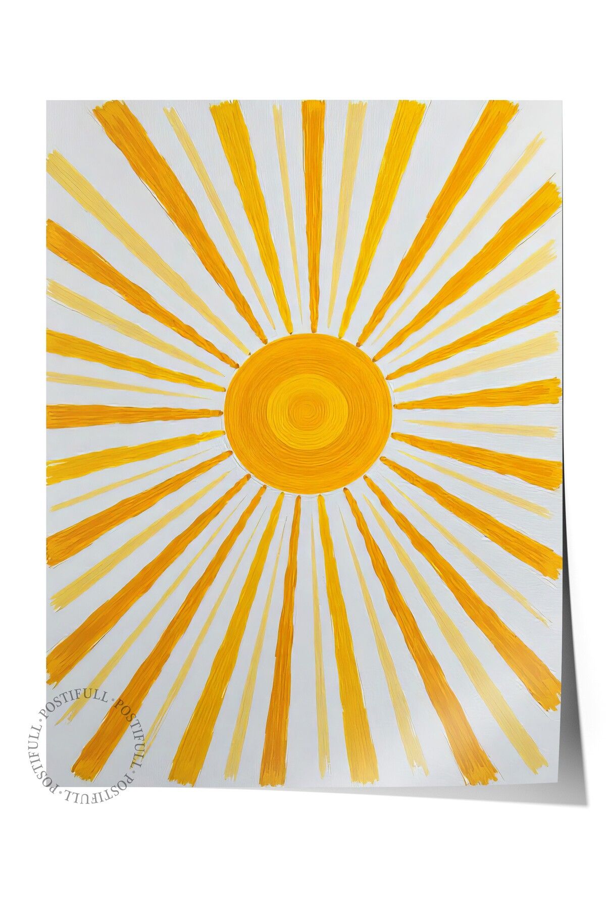 Postifull Çerçevesiz Duvar Posteri, Parlak Güneş, Yağlı Boya, Sarı Renk Poster, 2025 Yaz Seçkisi, NO:109521