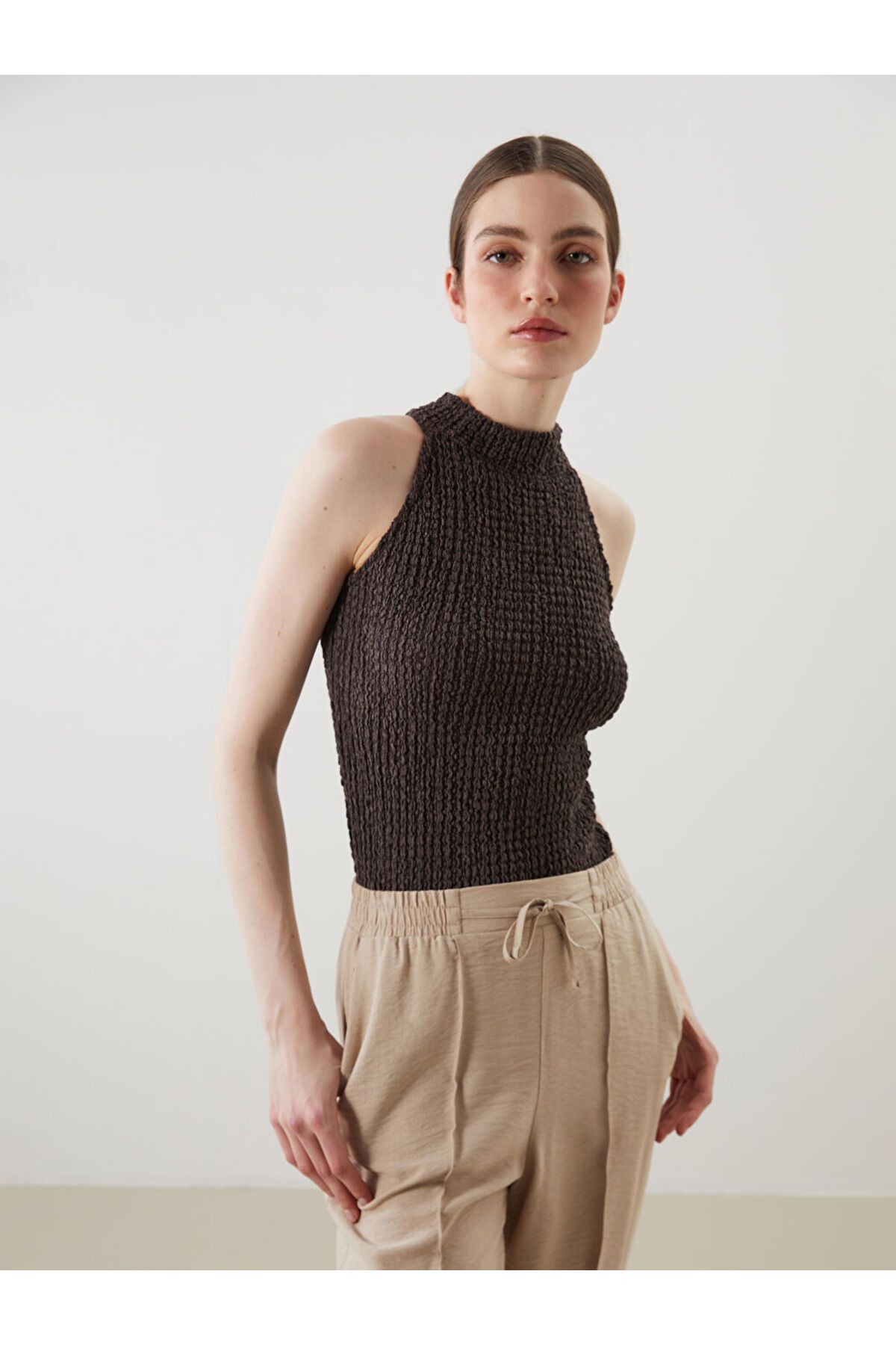LC Waikiki LCW Halter Yaka Dokulu Kadın Bluz