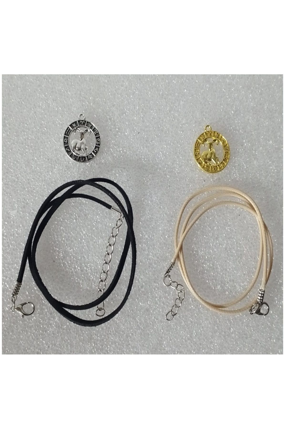 orco (1 GOLD COLOUR + 1 SILVER COLOUR ) 2 ADET BURÇ KOLYE OĞLAK BURCU