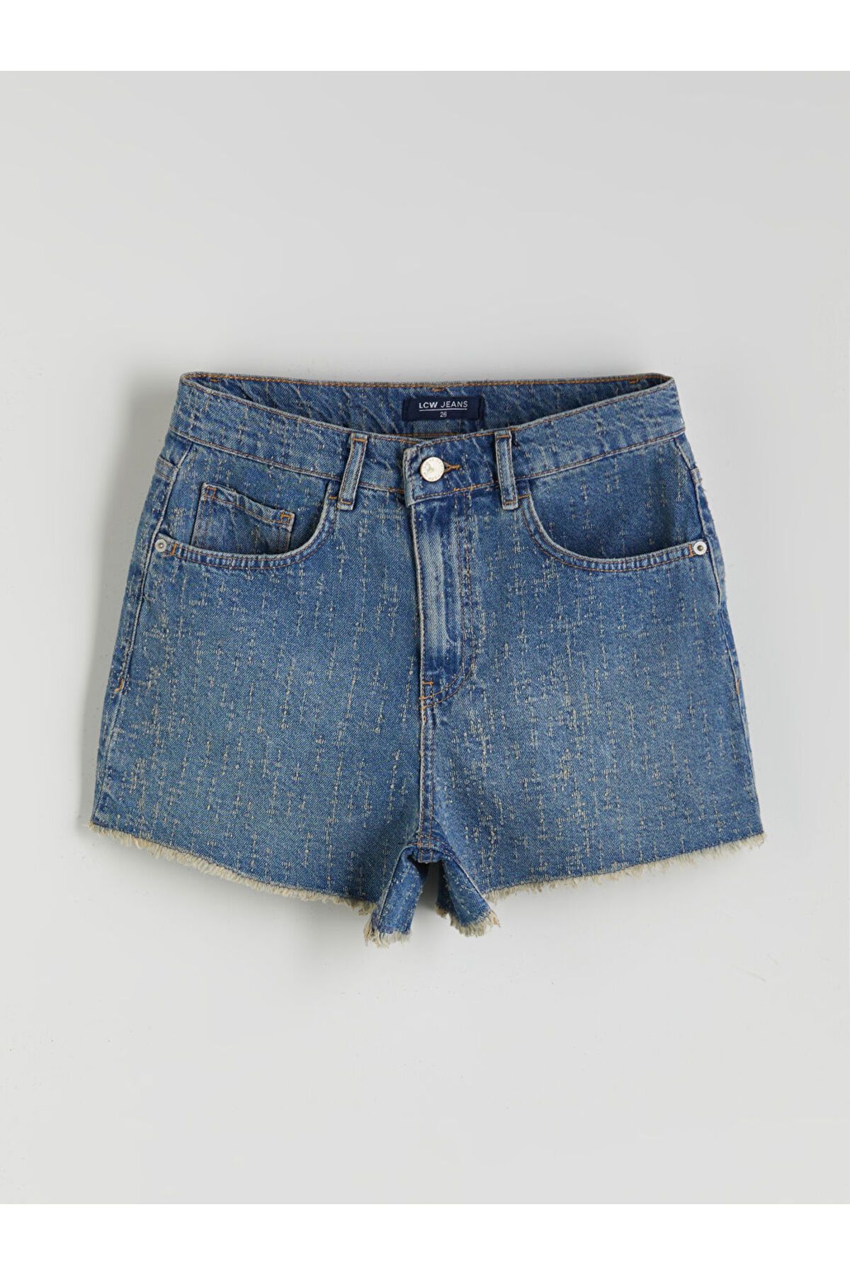 LC Waikiki Mom Fit Desenli Kadın Jean Şort