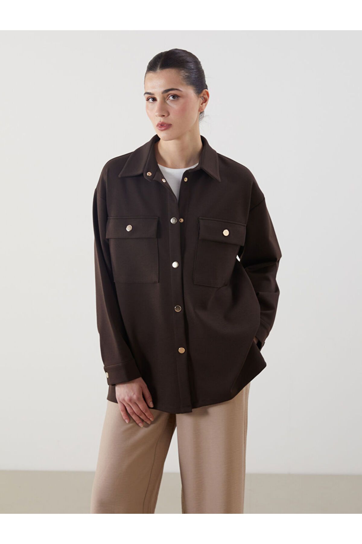 LC Waikiki Düz Oversize Kadın Gömlek Tunik