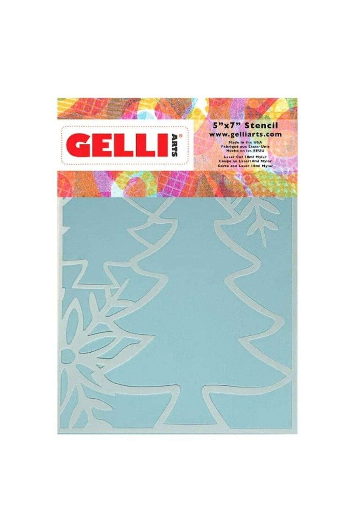 MASTRO Gelli Arts New Holiday Trees Stencil Ağaç Kalıbı 13.5cm x 19cm