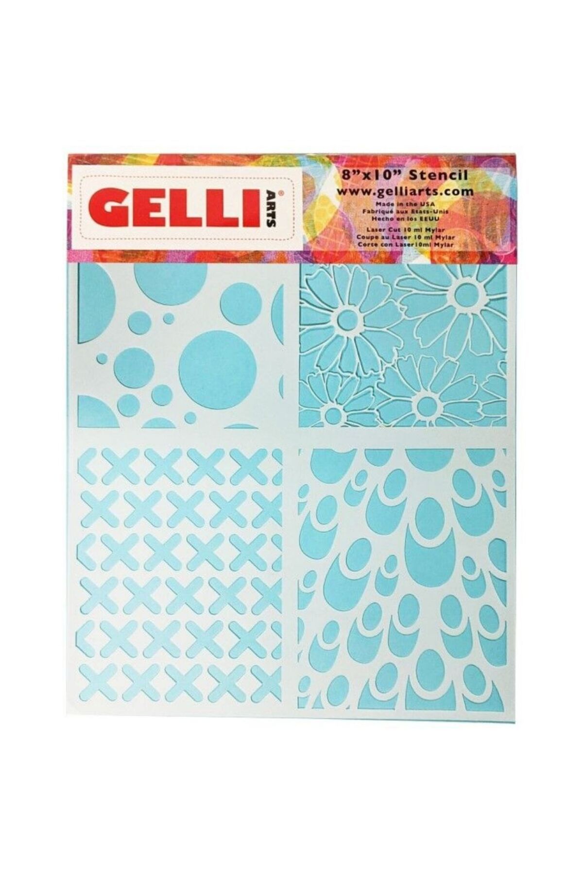 MASTRO Gelli Arts Stencil Multi Design 21cm x 26cm