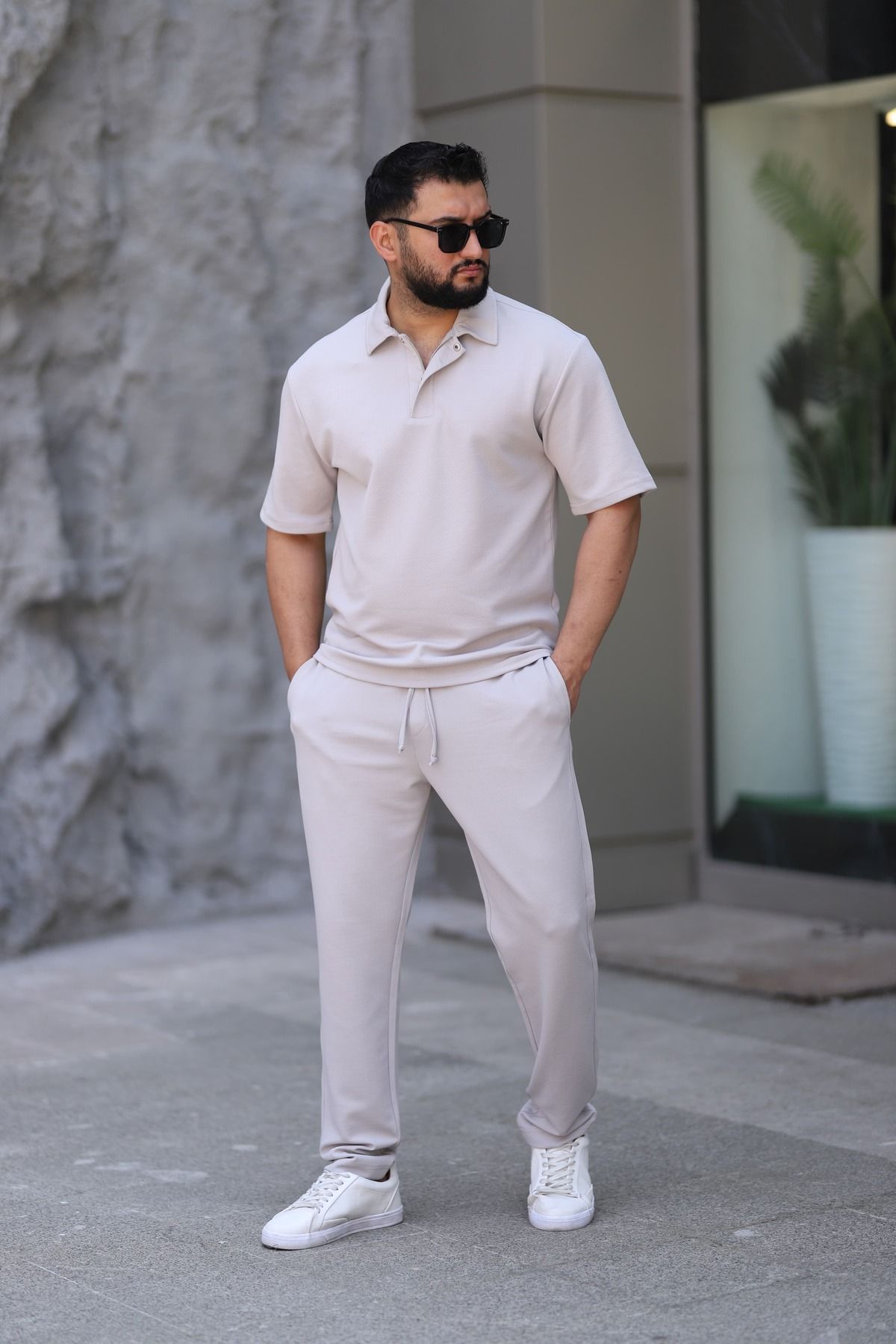 cto your style Erkek Polo yaka tişört rahat kesim fermuar çıt çıtlı detaylı alt üst takım