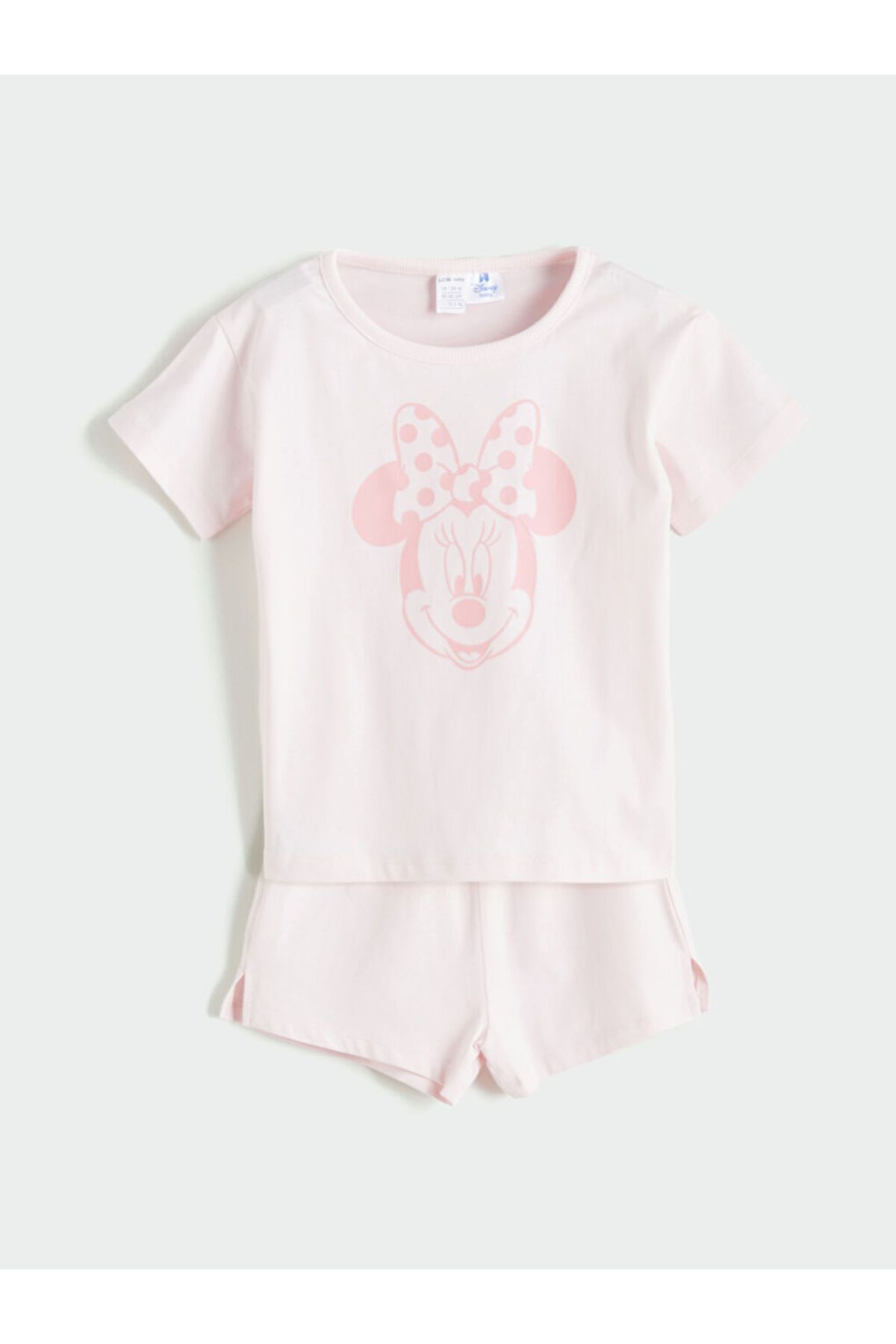 LC Waikiki Minnie Mouse Baskılı Kız Bebek Tişört ve Şort 2'li