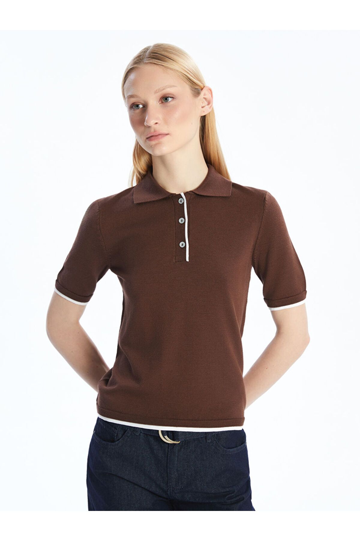 LC Waikiki Polo Yaka Kadın Triko Kazak