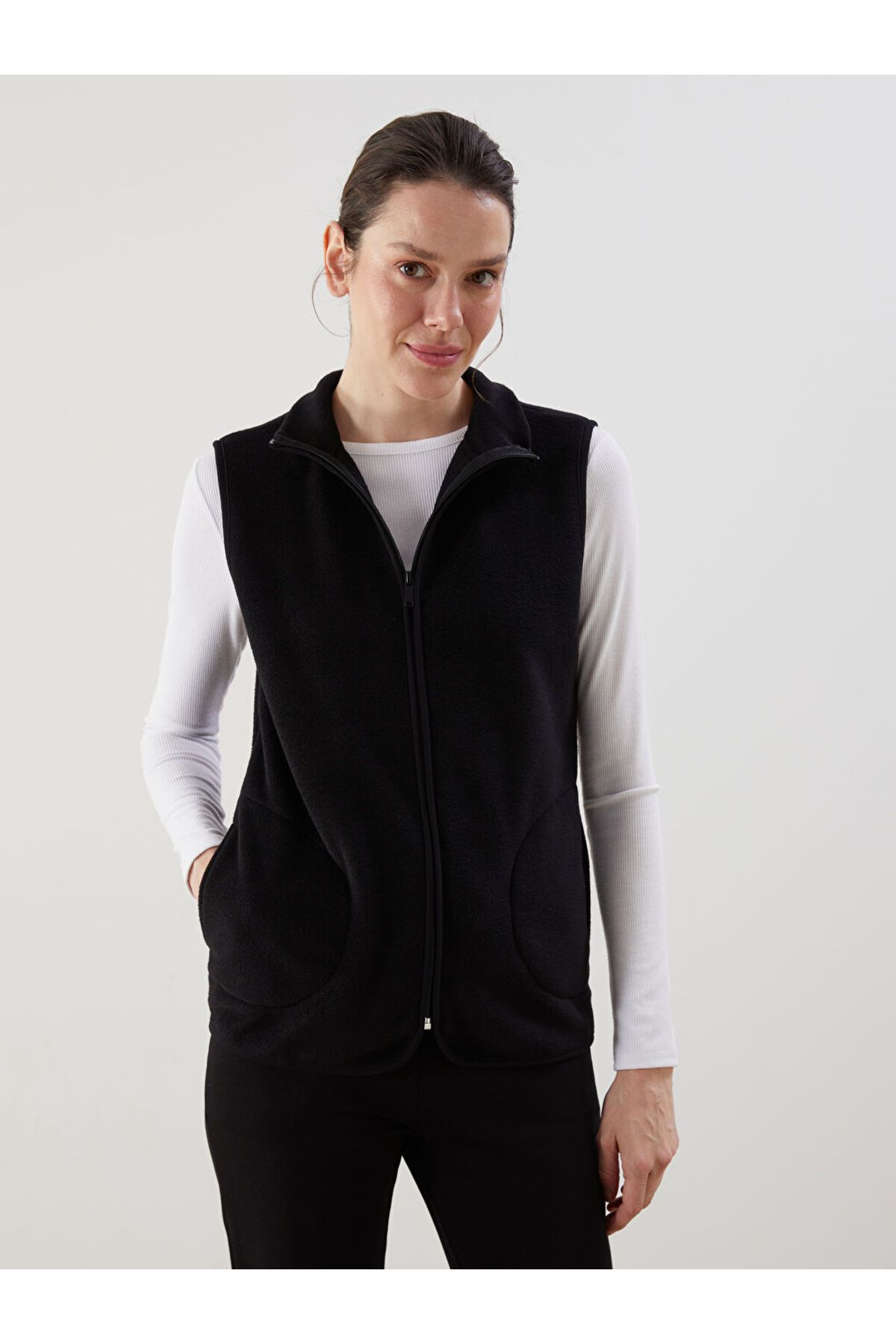 LC Waikiki Dik Yaka Kadın Polar Outdoor Yelek
