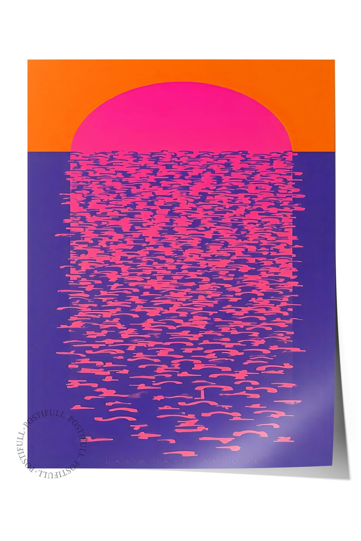 Postifull Çerçevesiz Duvar Posteri, Güneşin Yansıması, İllüstrasyon, Maximalist, Mavi Renk Poster, 2025 Yaz Se