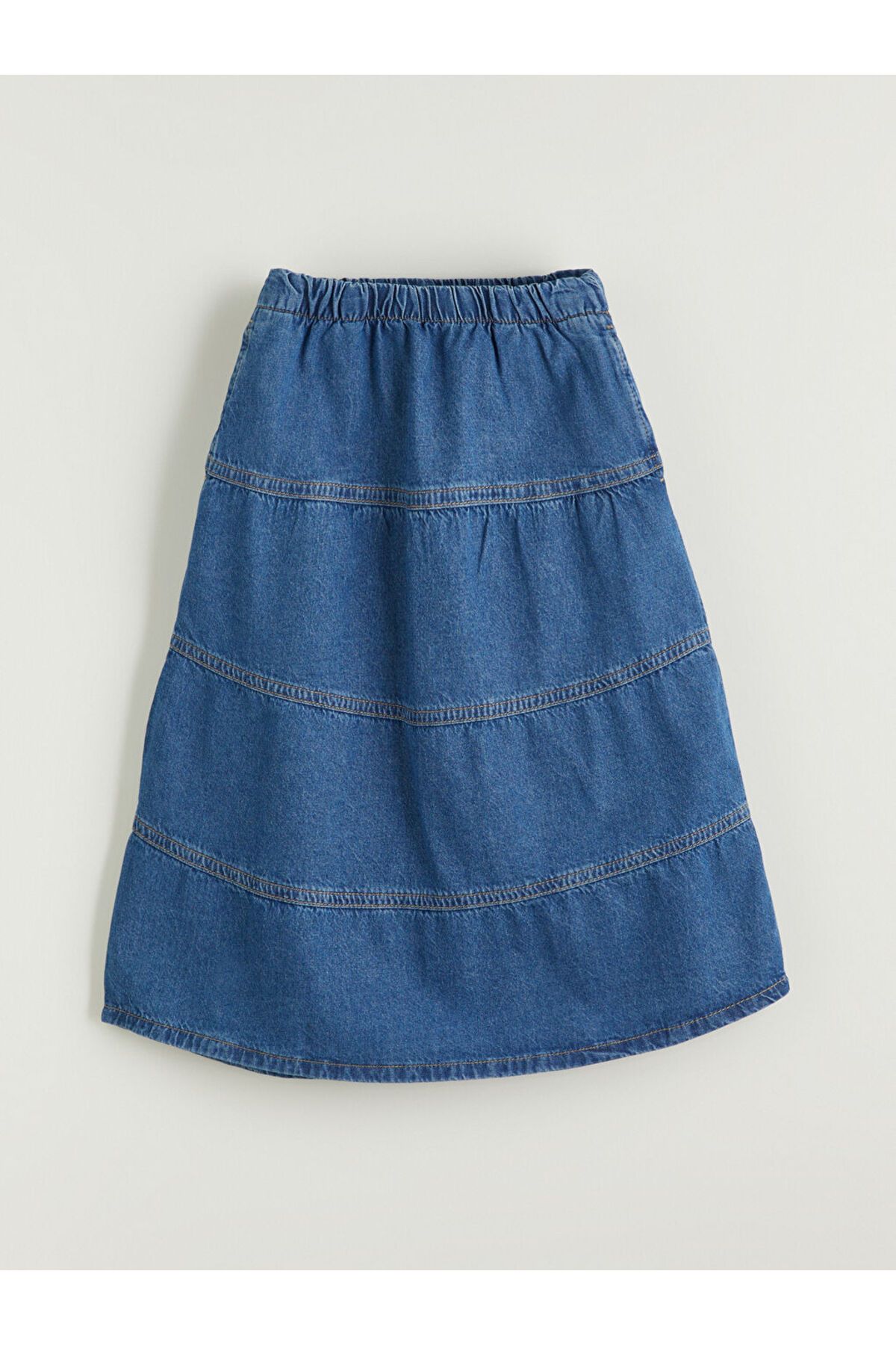 LC Waikiki-Sparkling Selections from Shining Store |   Indigo Girl's Jean Skirt with Elastic Waist 1