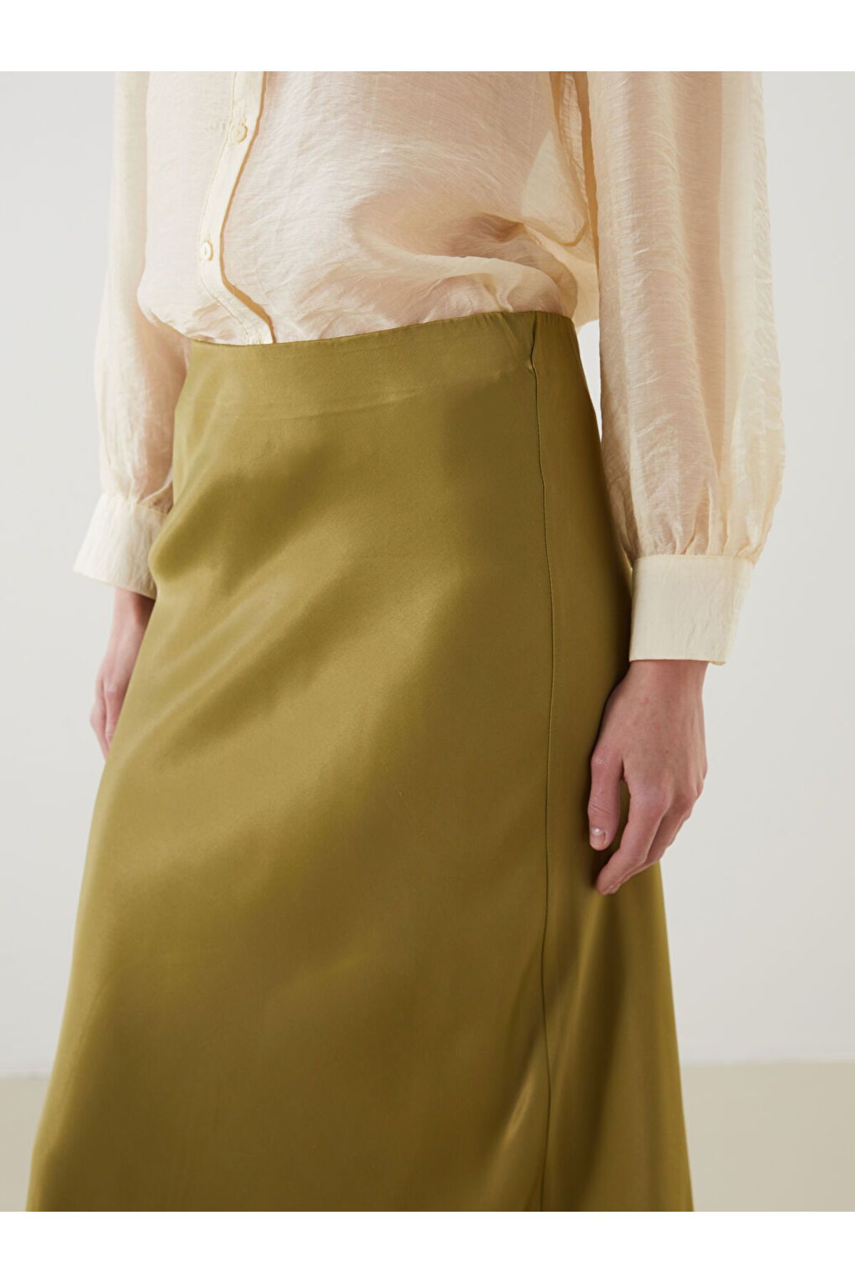 LC Waikiki-Satin Skirt with Elastic Waist 3