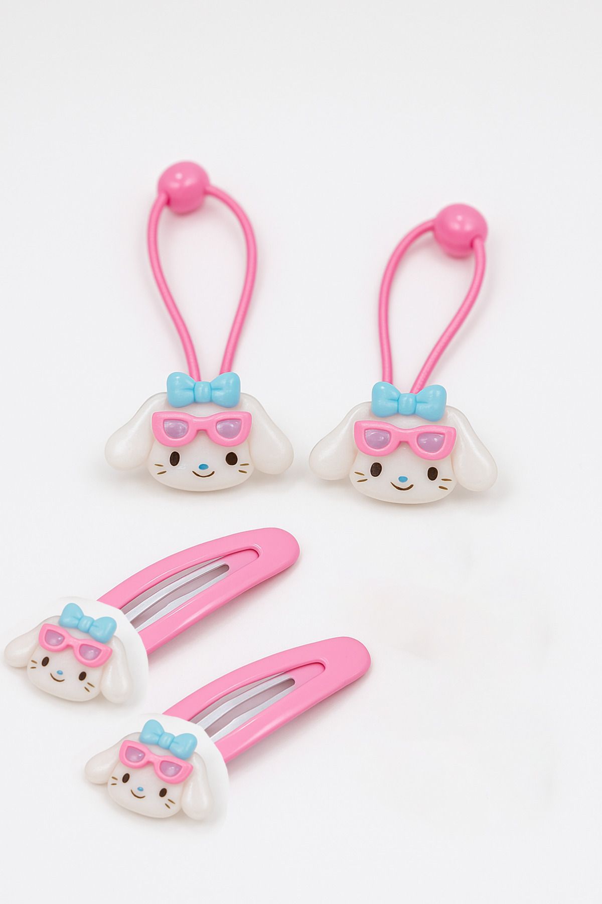 MakeWell Kuromi My Melodi Hello Kity Cinnammaroll Pampampurin Tasarımlı Lastik ve Çıtçıtlı Toka Seti