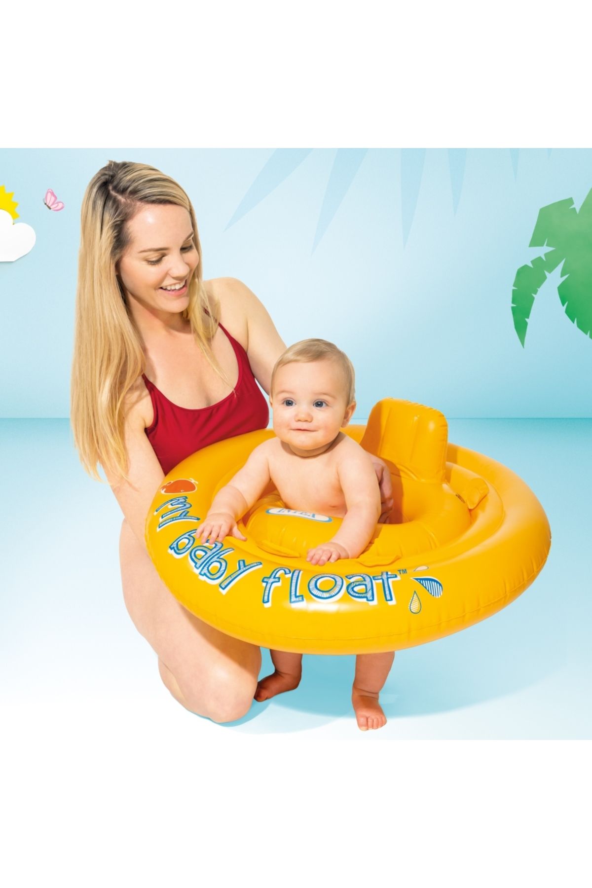 MAİN SHOP Intex Baby Float Oturaklı Çocuk Havuz Ve Deniz Simidi (0-1 Yaş) 70 Cm M-56585