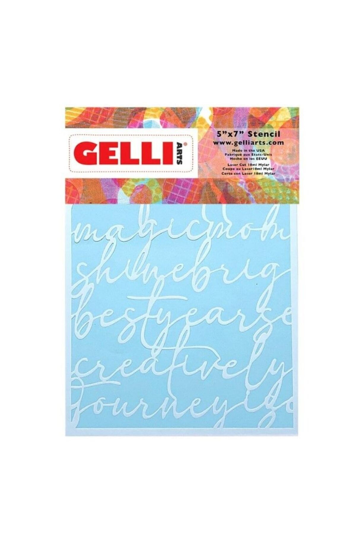 MASTRO Gelli Arts Script Stencil Güzel Yazı Kalıbı 13.5cm x 19cm