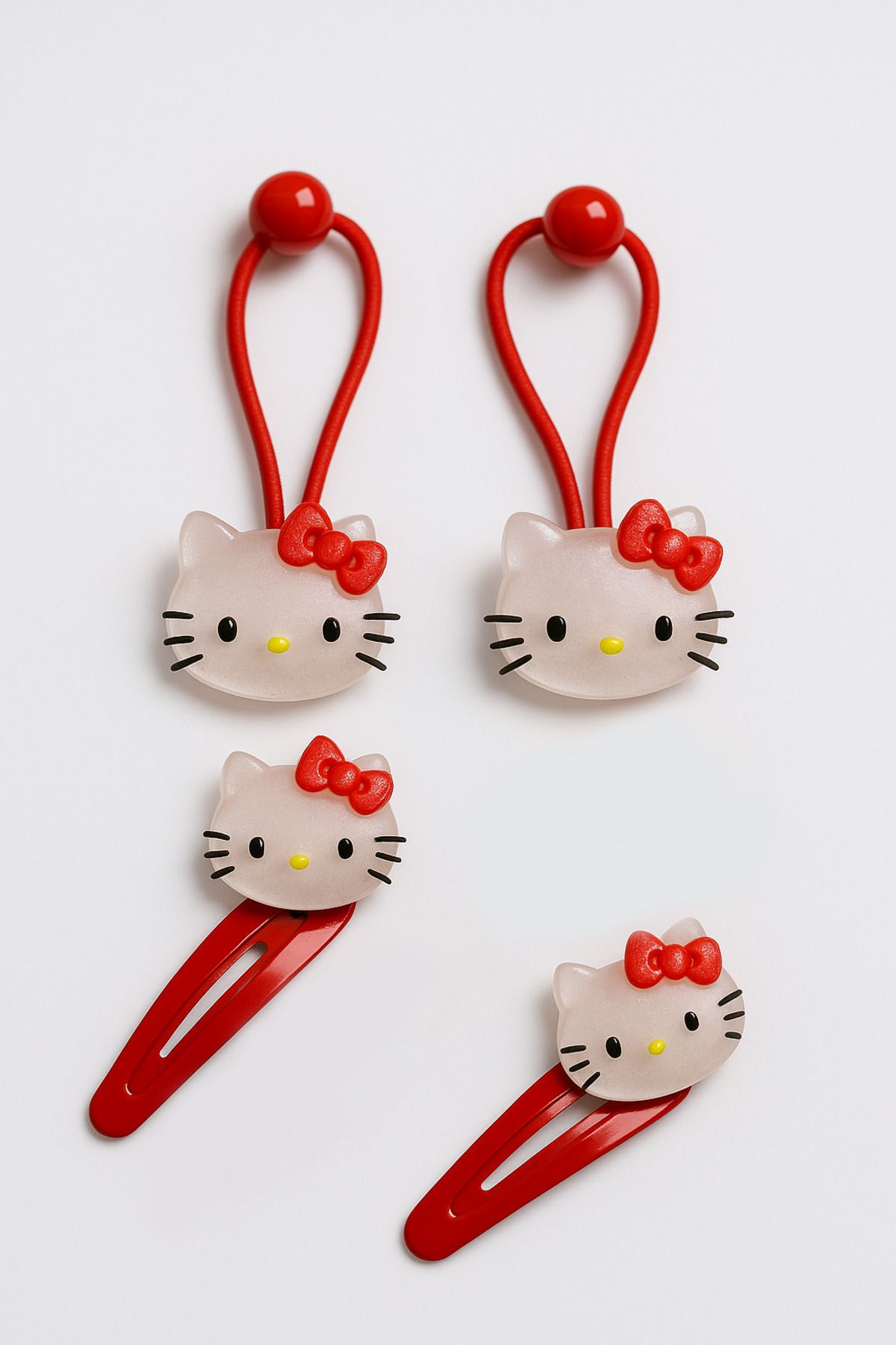 MakeWell Kuromi My Melodi Hello Kity Cinnammaroll Pampampurin Tasarımlı Lastik ve Çıtçıtlı Toka Seti
