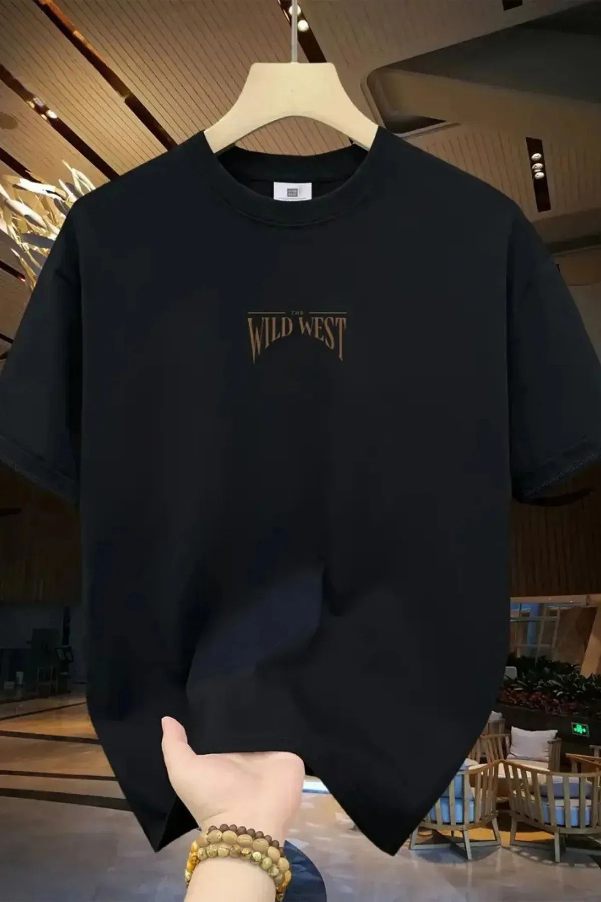 Koklonmoda Büyük Beden Unisex Wild West Baskılı Oversize T-Shirt