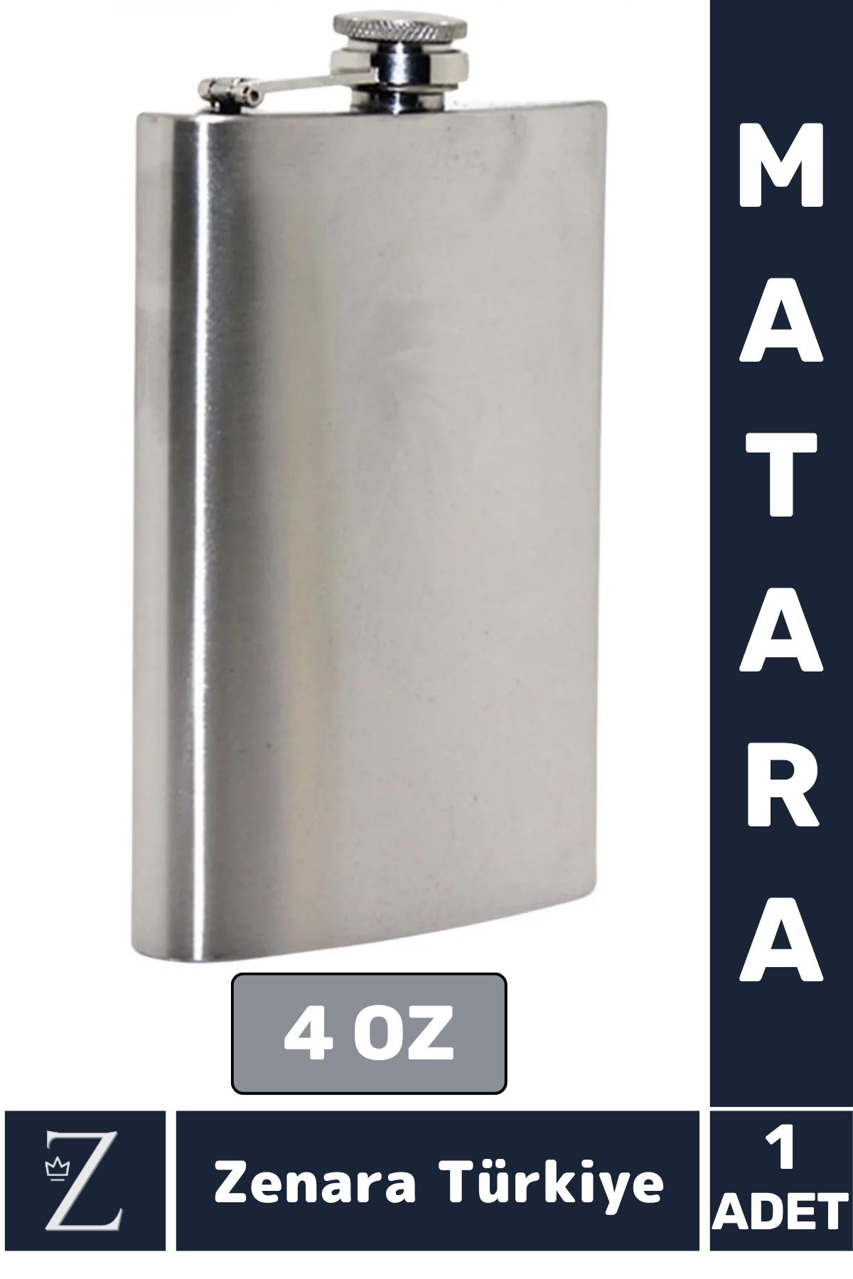 Zenara Yüksek Kalite Dayanıklı Hediye Kamp Piknik Yürüyüş Plaj Outdoor Alkol Konyak Özel Model 4 OZ Matara