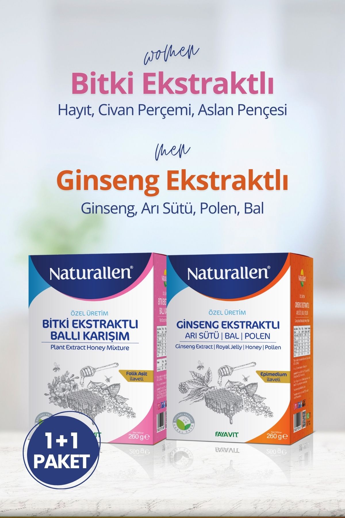 Naturallen Bitki Ekstraktlı ve Ginseng Ekstraktlı (1+1 Paket)