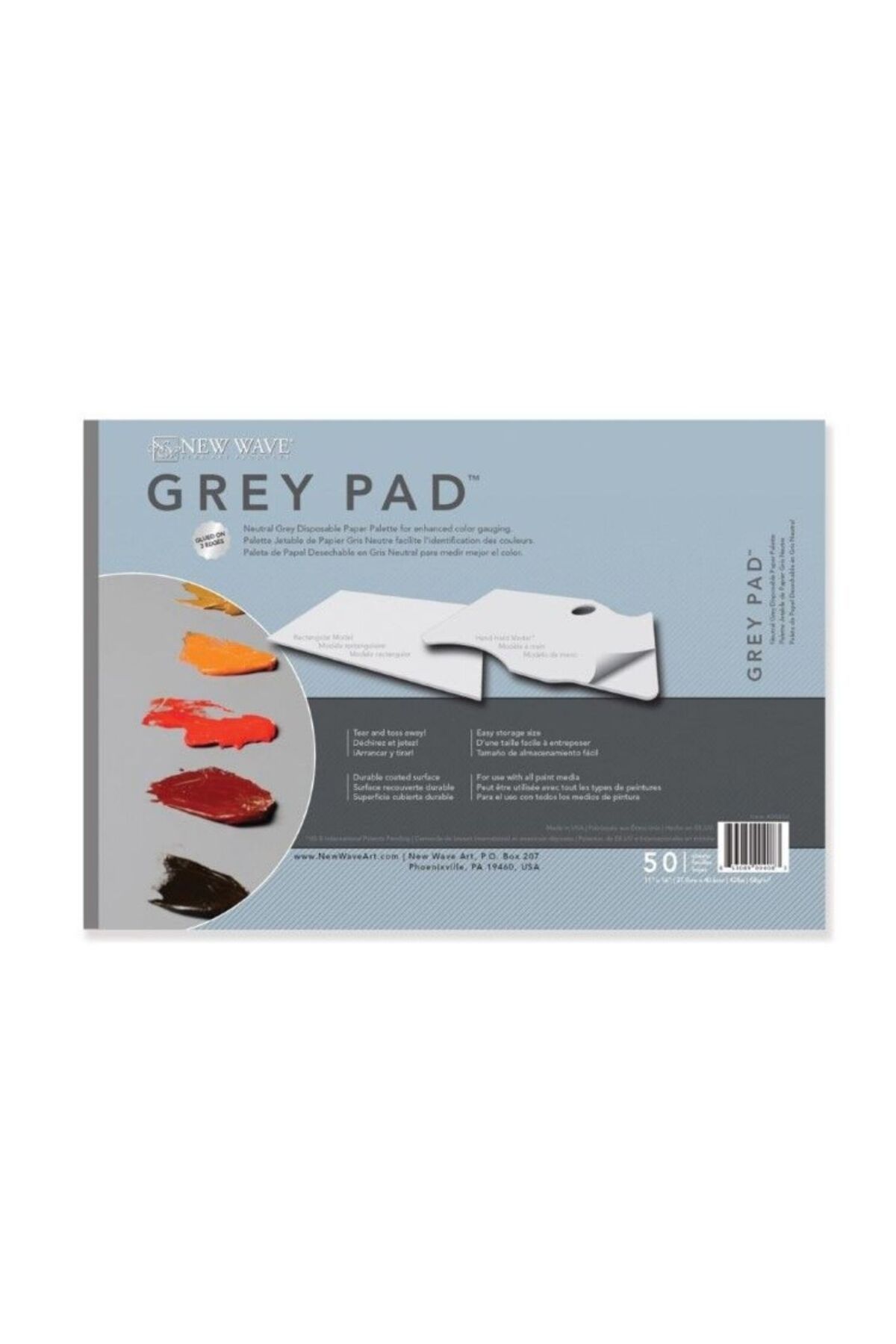 MASTRO Art Grey Pad Disposable Paper Dikdörtgen Palet 30cm x 40cm
