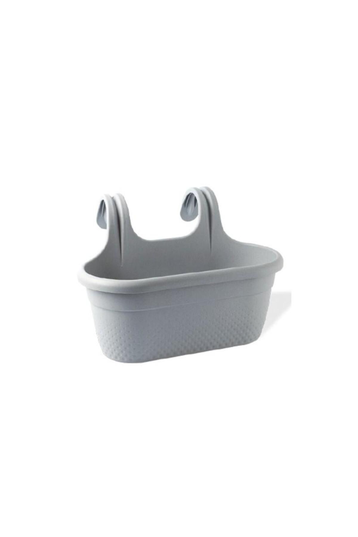 Omnipazar KRS-350 Dekoratif Plastik İnci Askılı Balkon Saksı 6.2 Litre