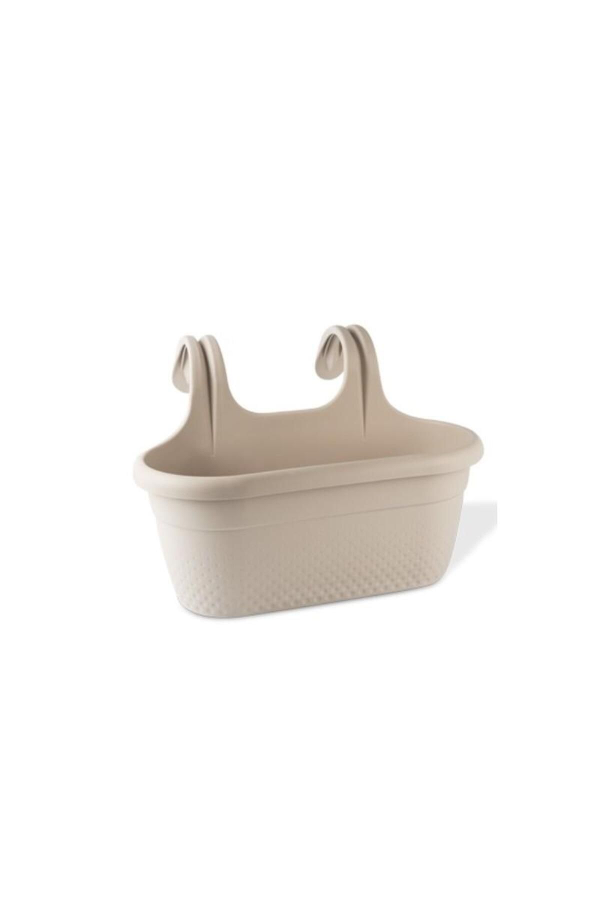 Omnipazar KRS-350 Dekoratif Plastik İnci Askılı Balkon Saksı 6.2 Litre