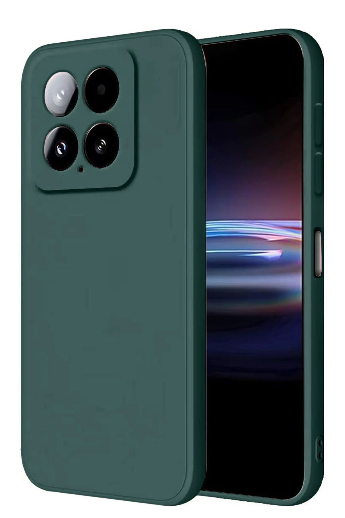 cepmoda (Xiaomi) Mi 14T Telefon Kılıfı - Lansman, iÇi Süet/Kadife, Soft v2 - YEŞİL