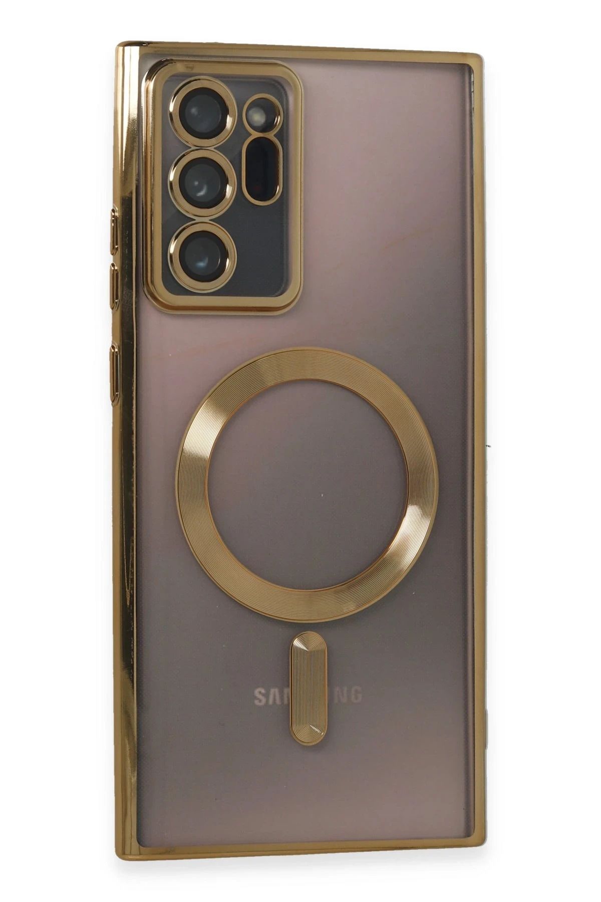 NewFace Samsung Galaxy Note 20 Ultra Kılıf Kross Magneticsafe Kapak - Gold YNSMR